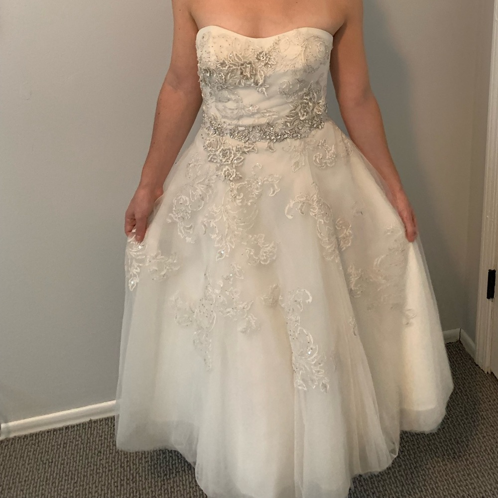 Oleg Cassini tea length wedding dress